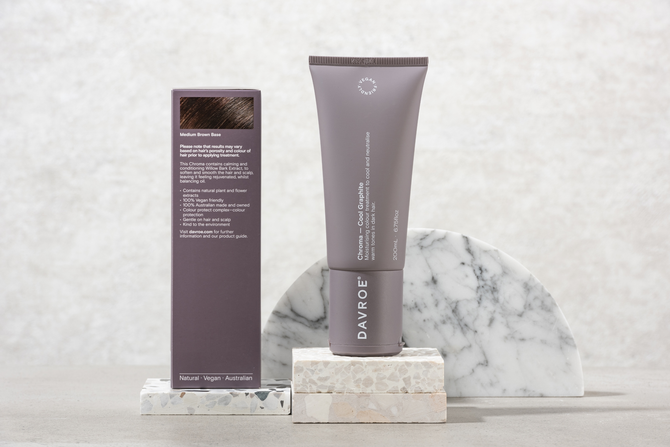 Kuracja Koloryzująca Do Włosów DAVROE Chroma Cool Graphite 200ml - obrazek 2