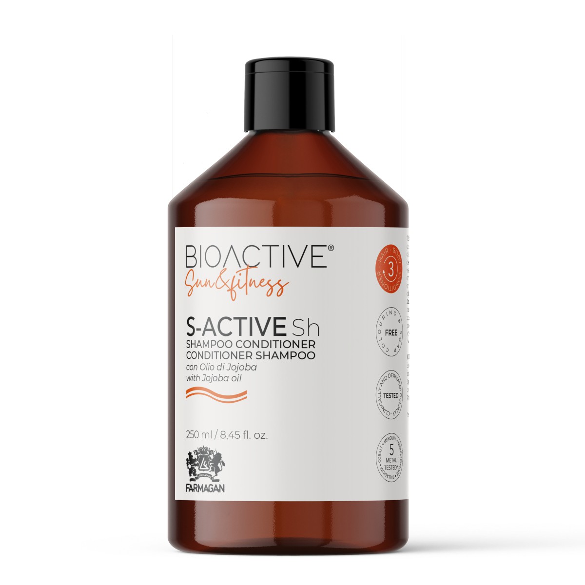 Ochronny Szampon Z Odżywką Do Włosów I Ciała FARMAGAN SUN & FITNESS 250ml - obrazek 1