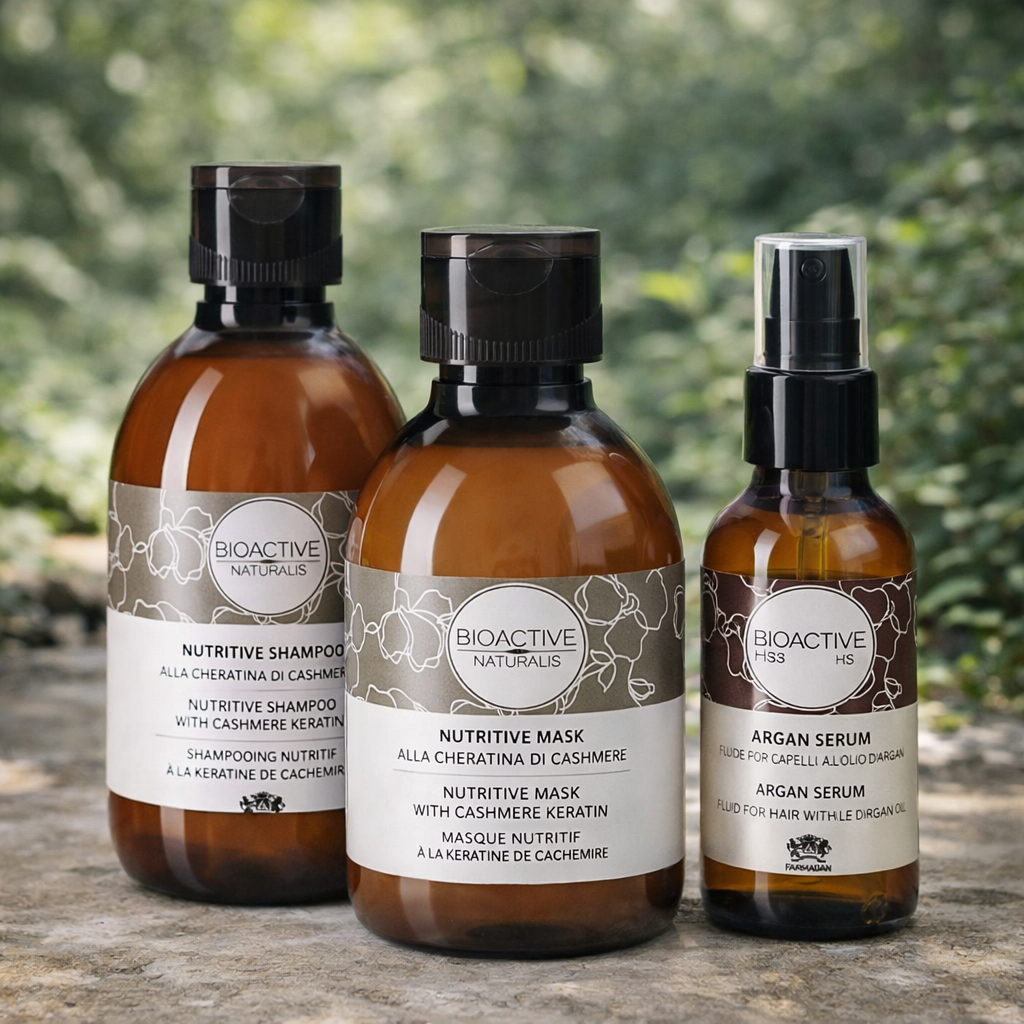 kaszmirowa keratyna kosmetyki do włosów szampon maska serum pielęgnacja włosów zniszczonych farmagan bioactive naturalis